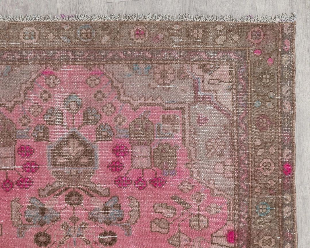 Pink Turkish Oushak Rug 3' 8" x 13' Hand-Knotted | No. VR98259