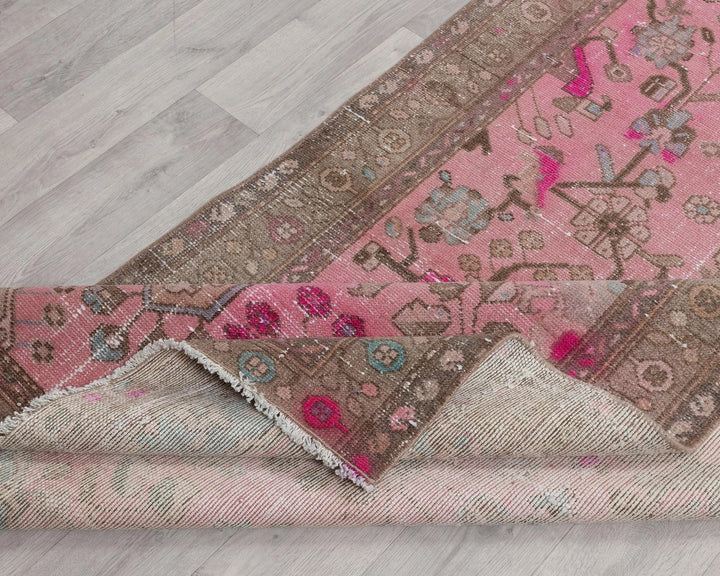 Pink Turkish Oushak Rug 3' 8" x 13' Hand-Knotted | No. VR98259