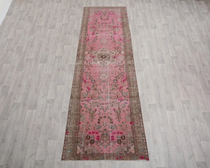 Pink Turkish Oushak Rug 3' 8" x 13' Hand-Knotted | No. VR98259
