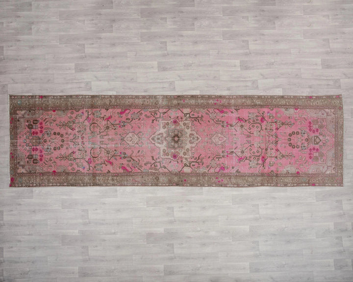 Pink Turkish Oushak Rug 3' 8" x 13' Hand-Knotted | No. VR98259