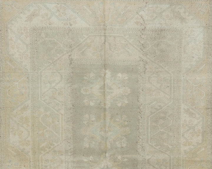 Beige Turkish Oushak Rug 5'5" x 9'6" Hand-Knotted | No. VR98399