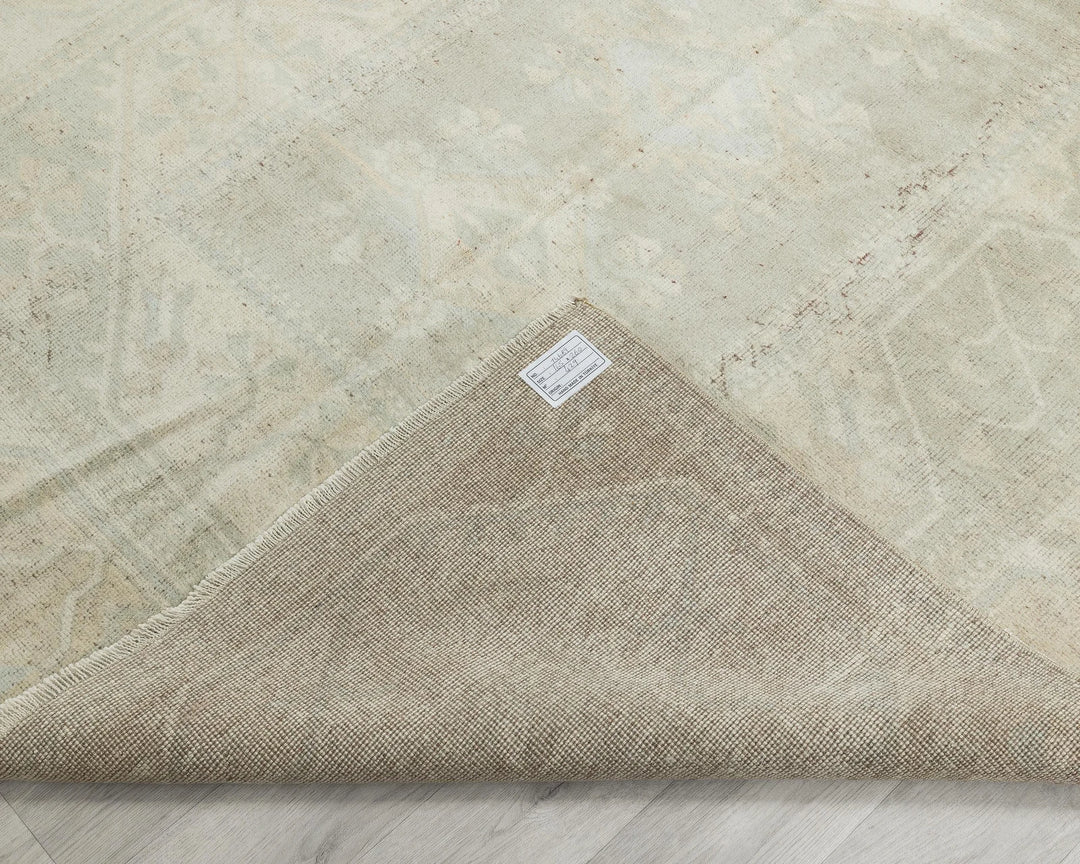 Beige Turkish Oushak Rug 5'5" x 9'6" Hand-Knotted | No. VR98399