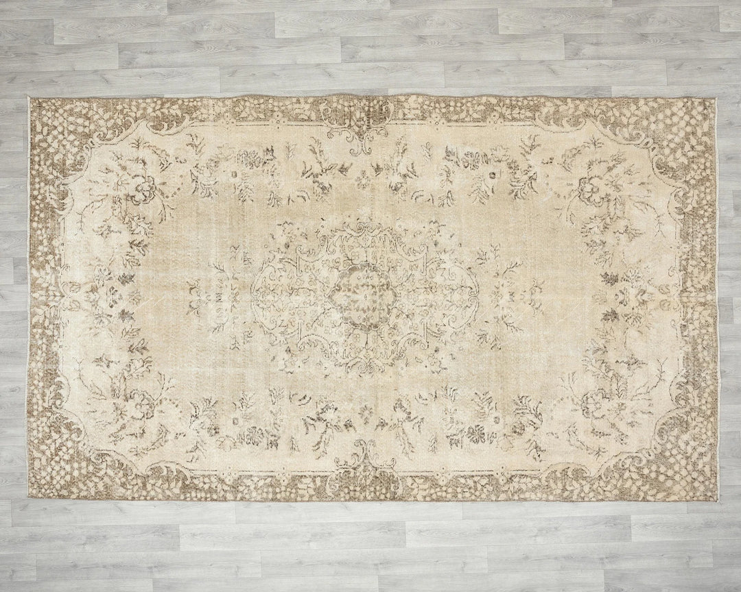 Multicolor Turkish Oushak Rug 6'1" x 9'10" Hand-Knotted | No. VR98465