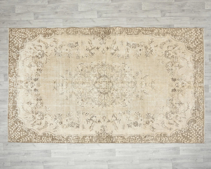 Multicolor Turkish Oushak Rug 6'1" x 9'10" Hand-Knotted | No. VR98465