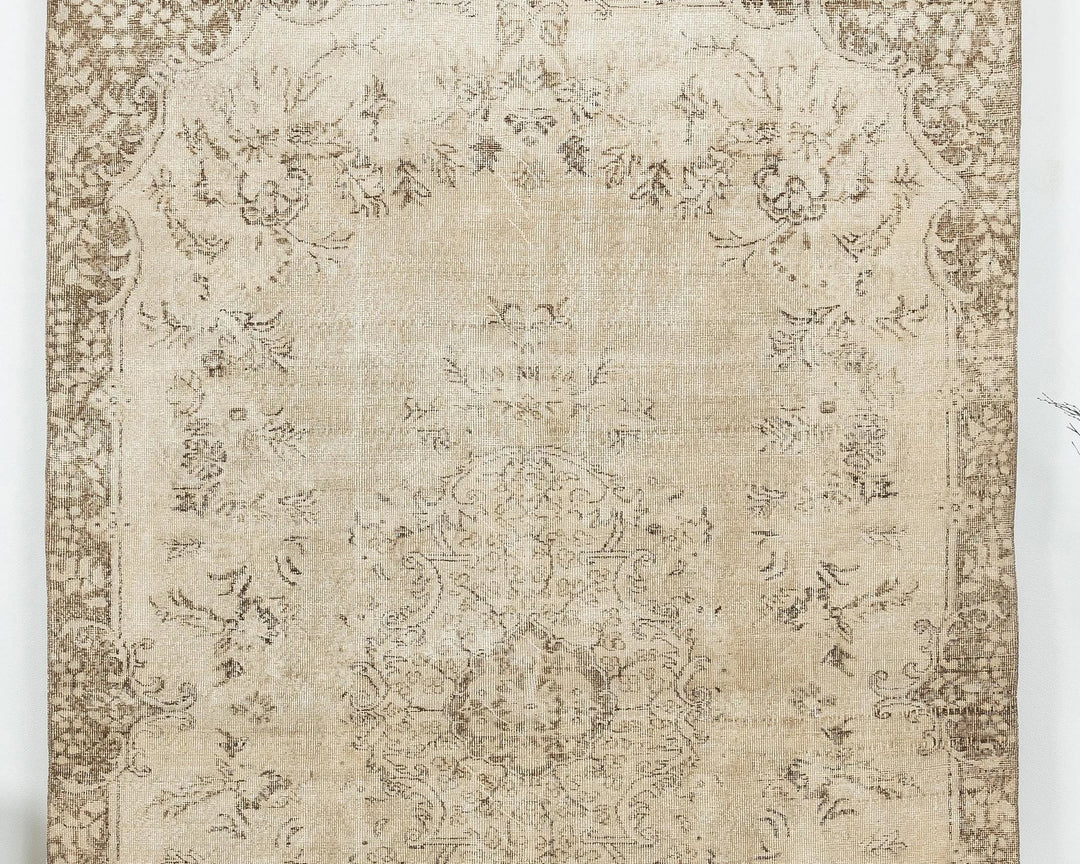 Multicolor Turkish Oushak Rug 6'1" x 9'10" Hand-Knotted | No. VR98465