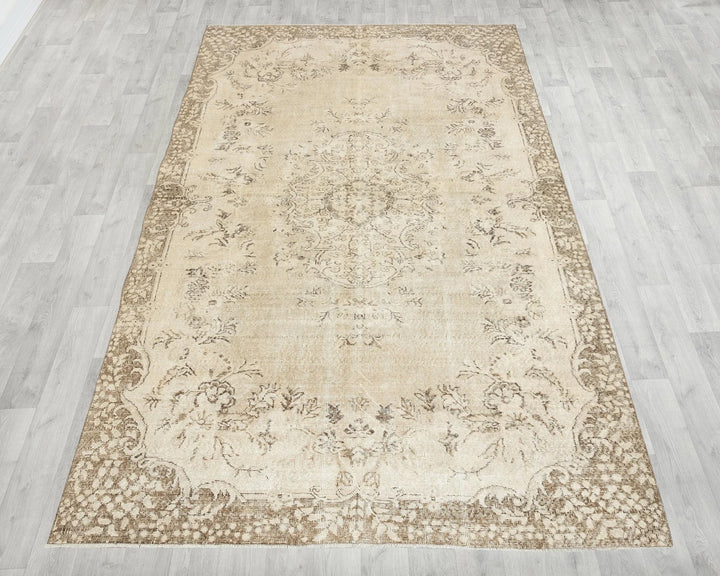 Multicolor Turkish Oushak Rug 6'1" x 9'10" Hand-Knotted | No. VR98465