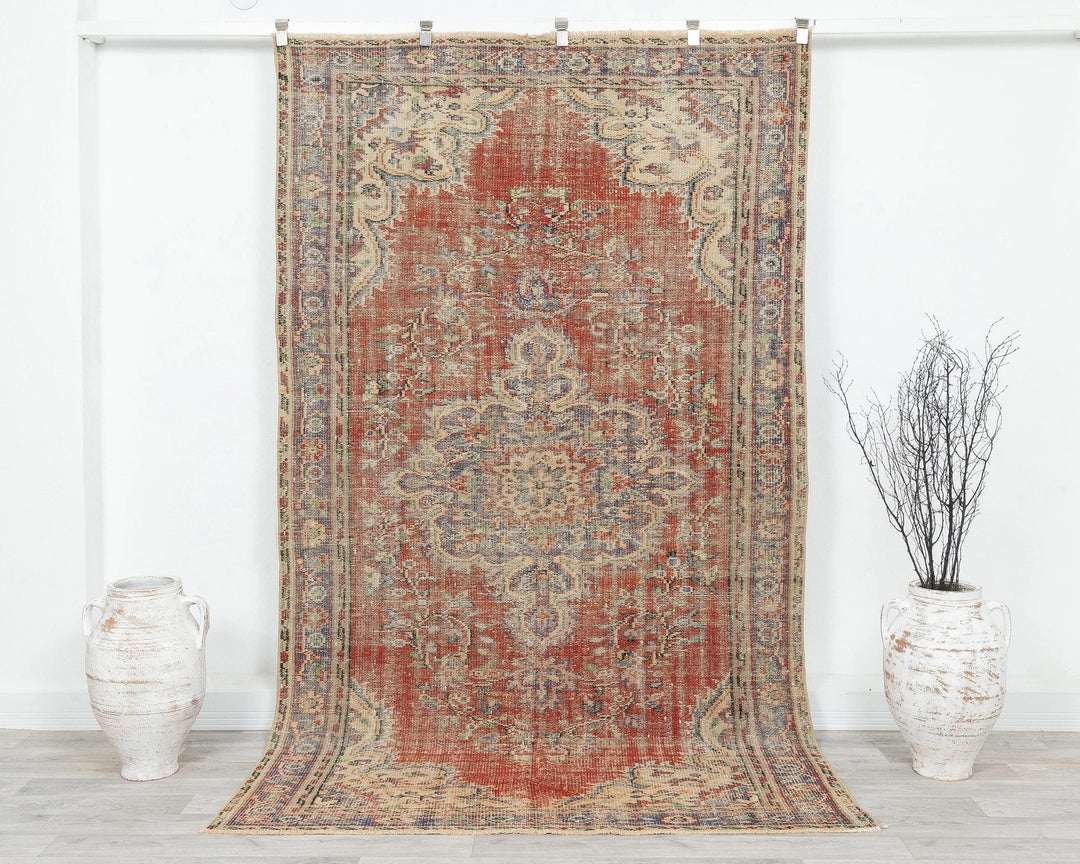 Multicolor Turkish Oushak Rug 5' 2" x 9' Hand-Knotted | No. VR98706