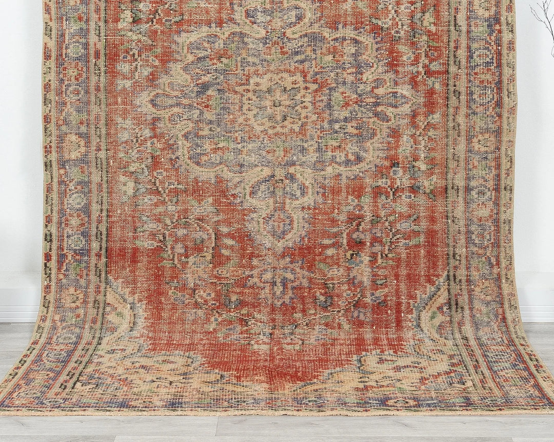 Multicolor Turkish Oushak Rug 5' 2" x 9' Hand-Knotted | No. VR98706