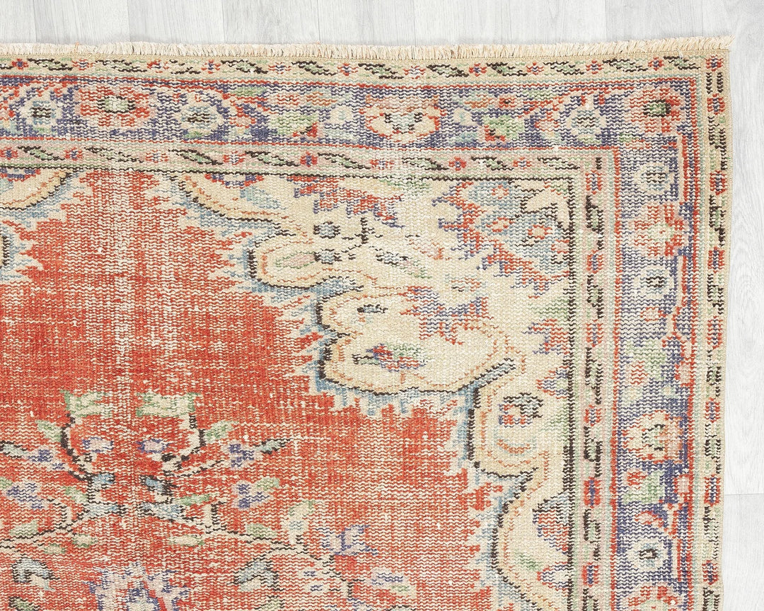 Multicolor Turkish Oushak Rug 5' 2" x 9' Hand-Knotted | No. VR98706