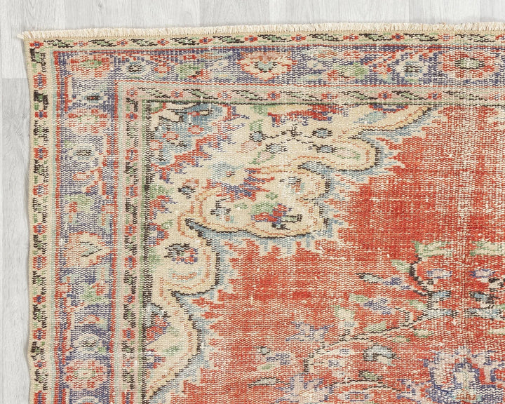 Multicolor Turkish Oushak Rug 5' 2" x 9' Hand-Knotted | No. VR98706
