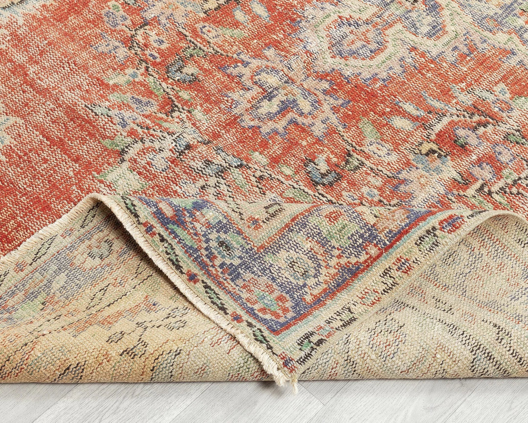 Multicolor Turkish Oushak Rug 5' 2" x 9' Hand-Knotted | No. VR98706