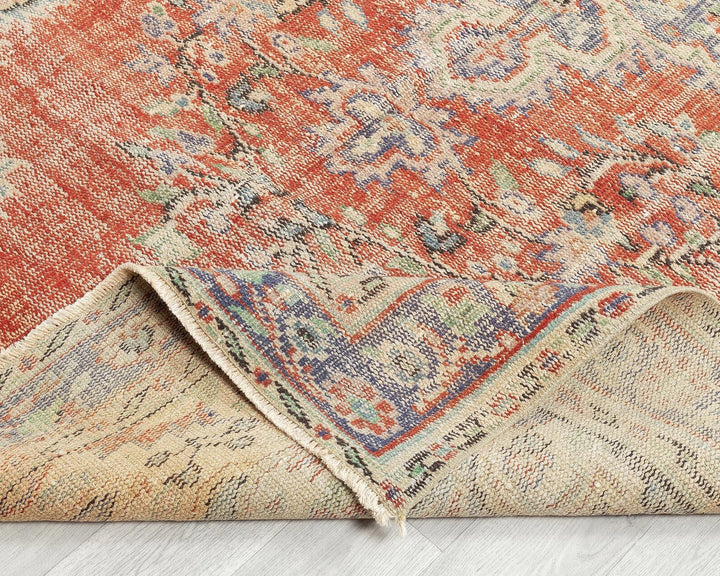 Multicolor Turkish Oushak Rug 5' 2" x 9' Hand-Knotted | No. VR98706