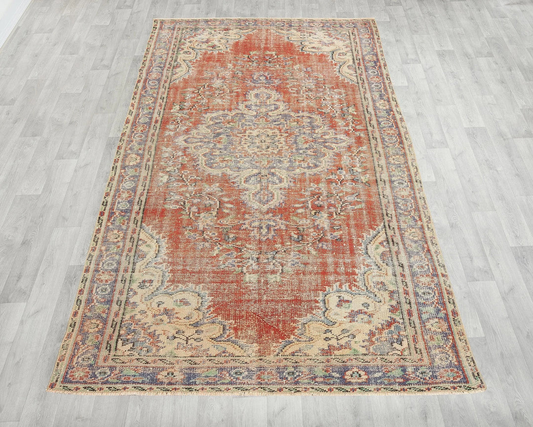 Multicolor Turkish Oushak Rug 5' 2" x 9' Hand-Knotted | No. VR98706