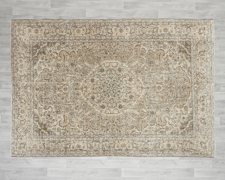 Multicolor Turkish Oushak Rug 6'8" x 9'2" Hand-Knotted | No. VR98771