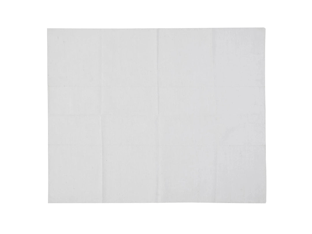 White Turkish Kilim Rug 5' 7" x 7' Flat-Weave | No. VR99033