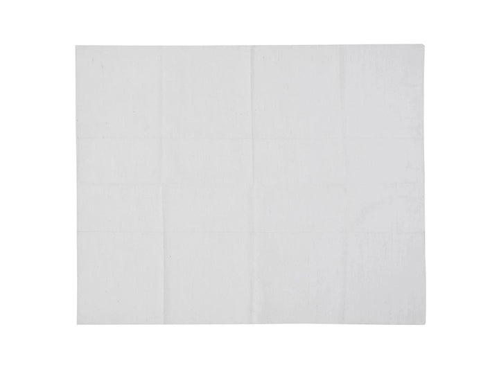 White Turkish Kilim Rug 5' 7" x 7' Flat-Weave | No. VR99033