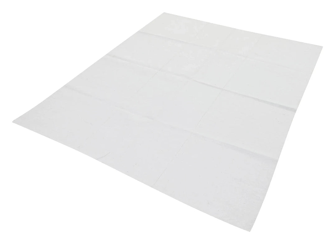 White Turkish Kilim Rug 5' 7" x 7' Flat-Weave | No. VR99033