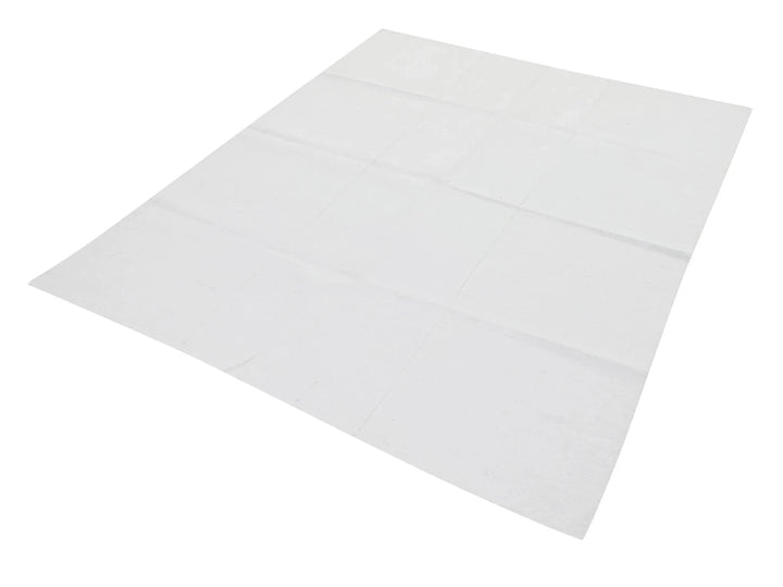 White Turkish Kilim Rug 5' 7" x 7' Flat-Weave | No. VR99033