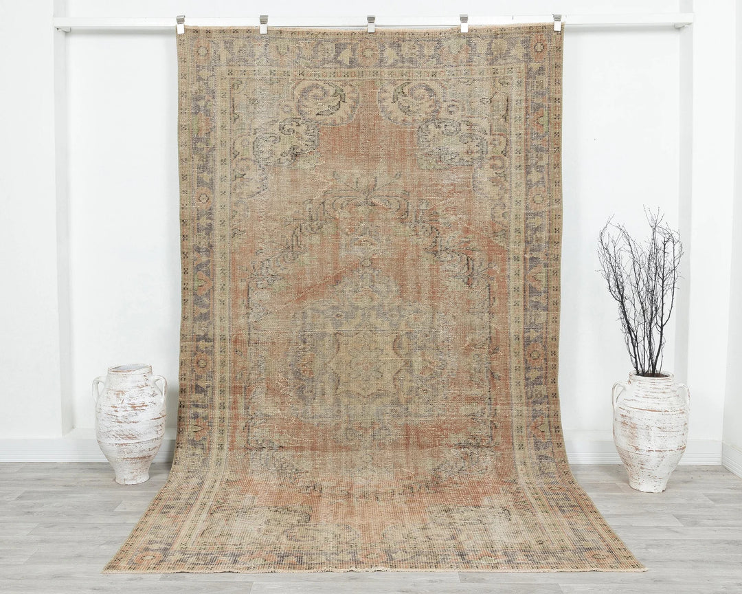 Multicolor Turkish Oushak Rug 6' x 9' 11" Hand-Knotted | No. VR99107