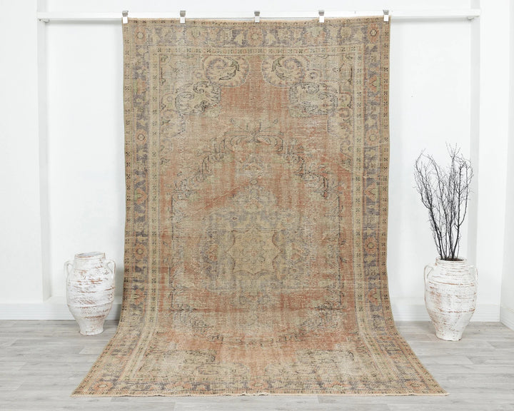Multicolor Turkish Oushak Rug 6' x 9' 11" Hand-Knotted | No. VR99107