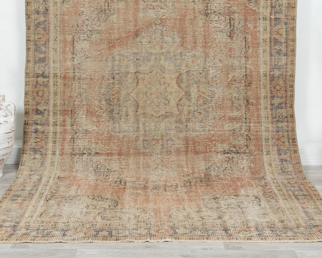 Multicolor Turkish Oushak Rug 6' x 9' 11" Hand-Knotted | No. VR99107