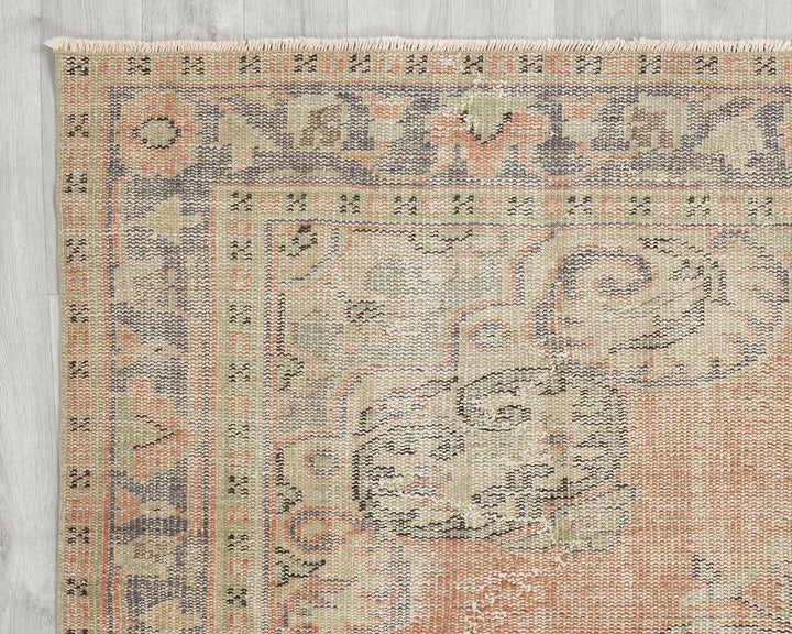 Multicolor Turkish Oushak Rug 6' x 9' 11" Hand-Knotted | No. VR99107