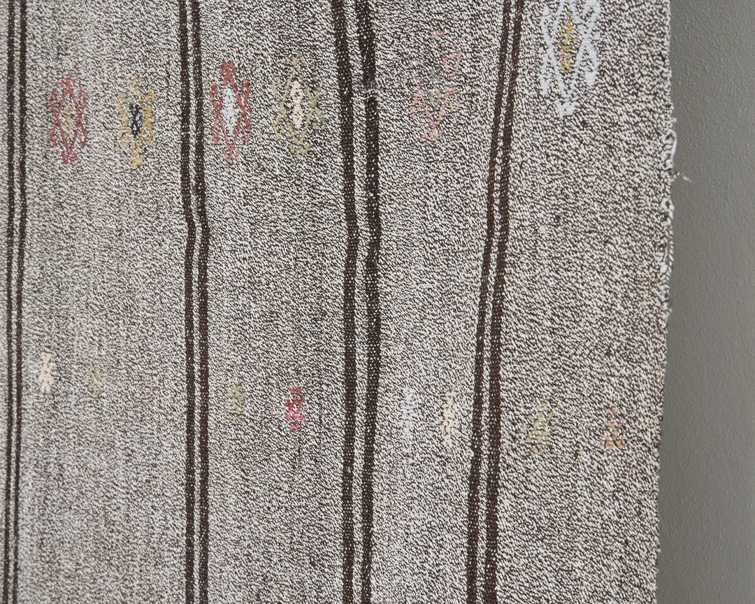 Gray Turkish Kilim Rug 6' x 9' 2" Flat-Weave | No. VR99171
