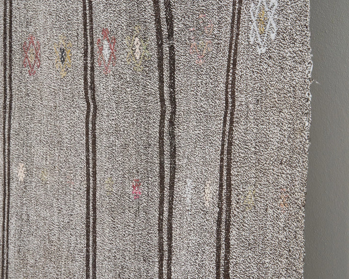 Gray Turkish Kilim Rug 6' x 9' 2" Flat-Weave | No. VR99171