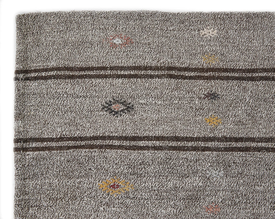 Gray Turkish Kilim Rug 6' x 9' 2" Flat-Weave | No. VR99171