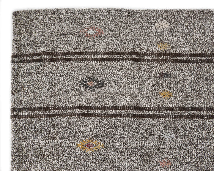 Gray Turkish Kilim Rug 6' x 9' 2" Flat-Weave | No. VR99171