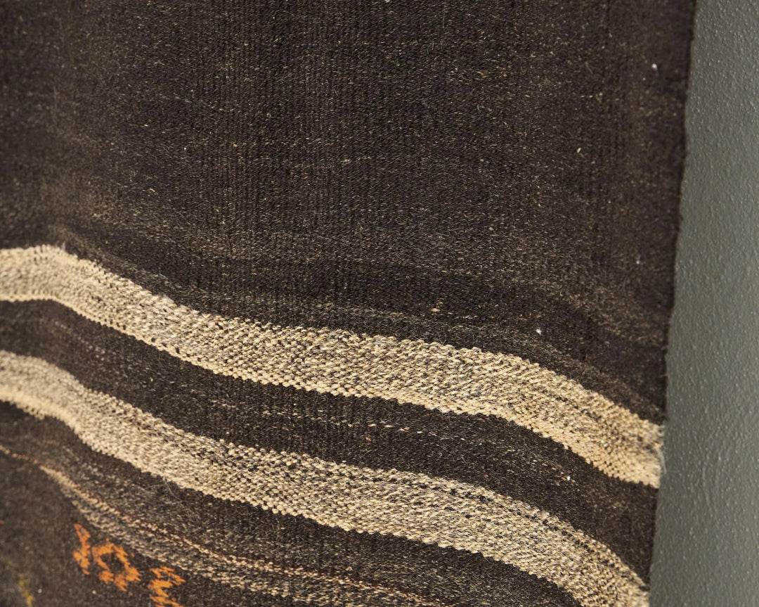 Brown Turkish Kilim Rug 9' 2" x 5' 5" Flat-Weave | No. VR99259