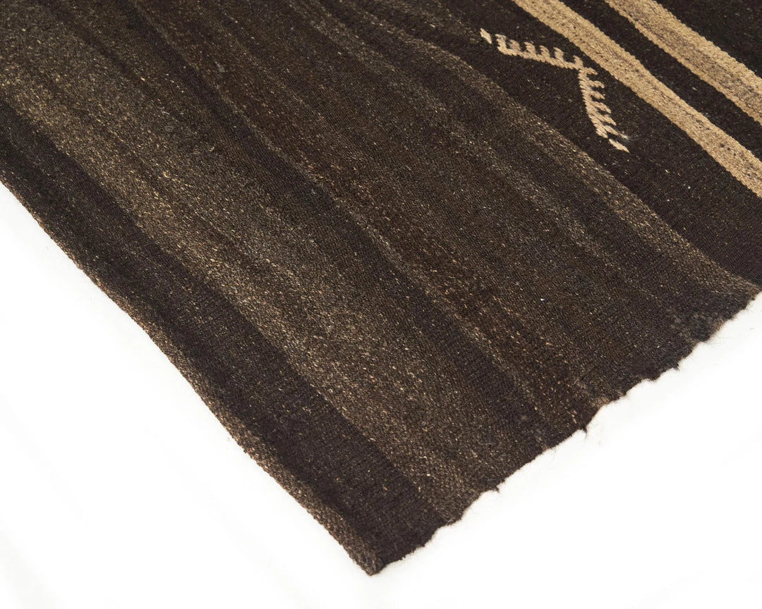 Brown Turkish Kilim Rug 9' 2" x 5' 5" Flat-Weave | No. VR99259