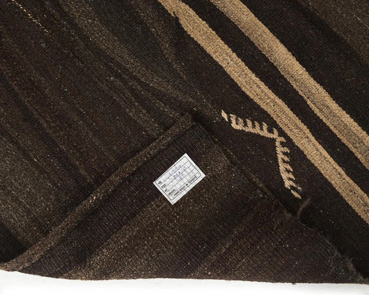 Brown Turkish Kilim Rug 9' 2" x 5' 5" Flat-Weave | No. VR99259