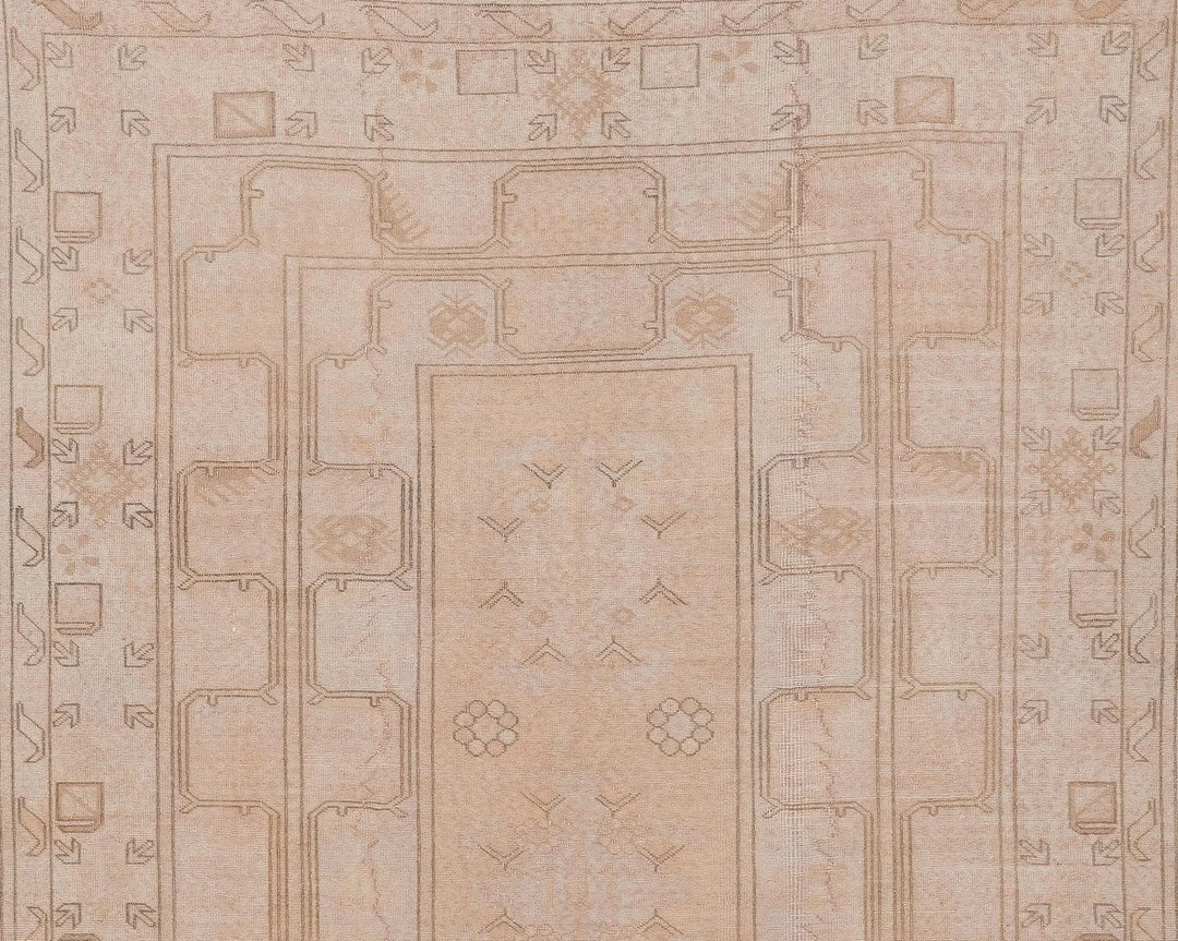 White Turkish Oushak Rug 6' 4" x 9' 7" Hand-Knotted | No. VR99329