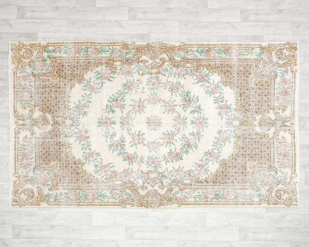 Multicolor Turkish Oushak Rug 8' x 5' 1" Hand-Knotted | No. VR99381