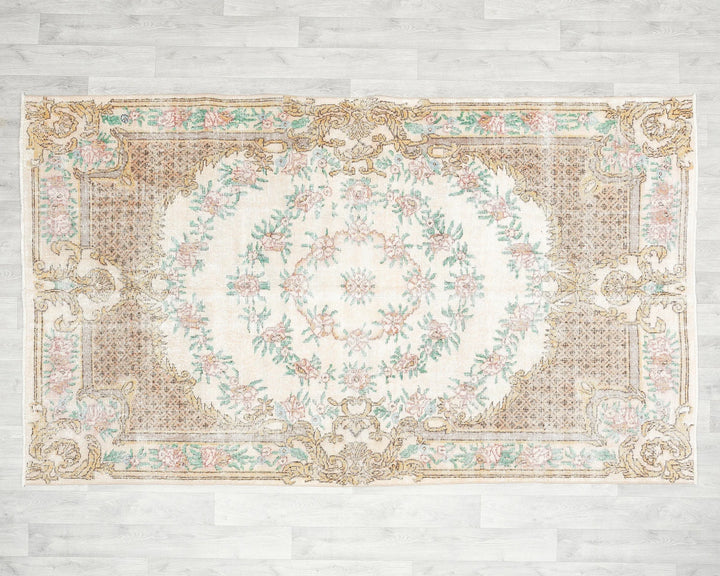 Multicolor Turkish Oushak Rug 8' x 5' 1" Hand-Knotted | No. VR99381