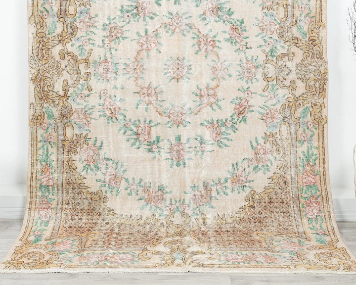 Multicolor Turkish Oushak Rug 8' x 5' 1" Hand-Knotted | No. VR99381