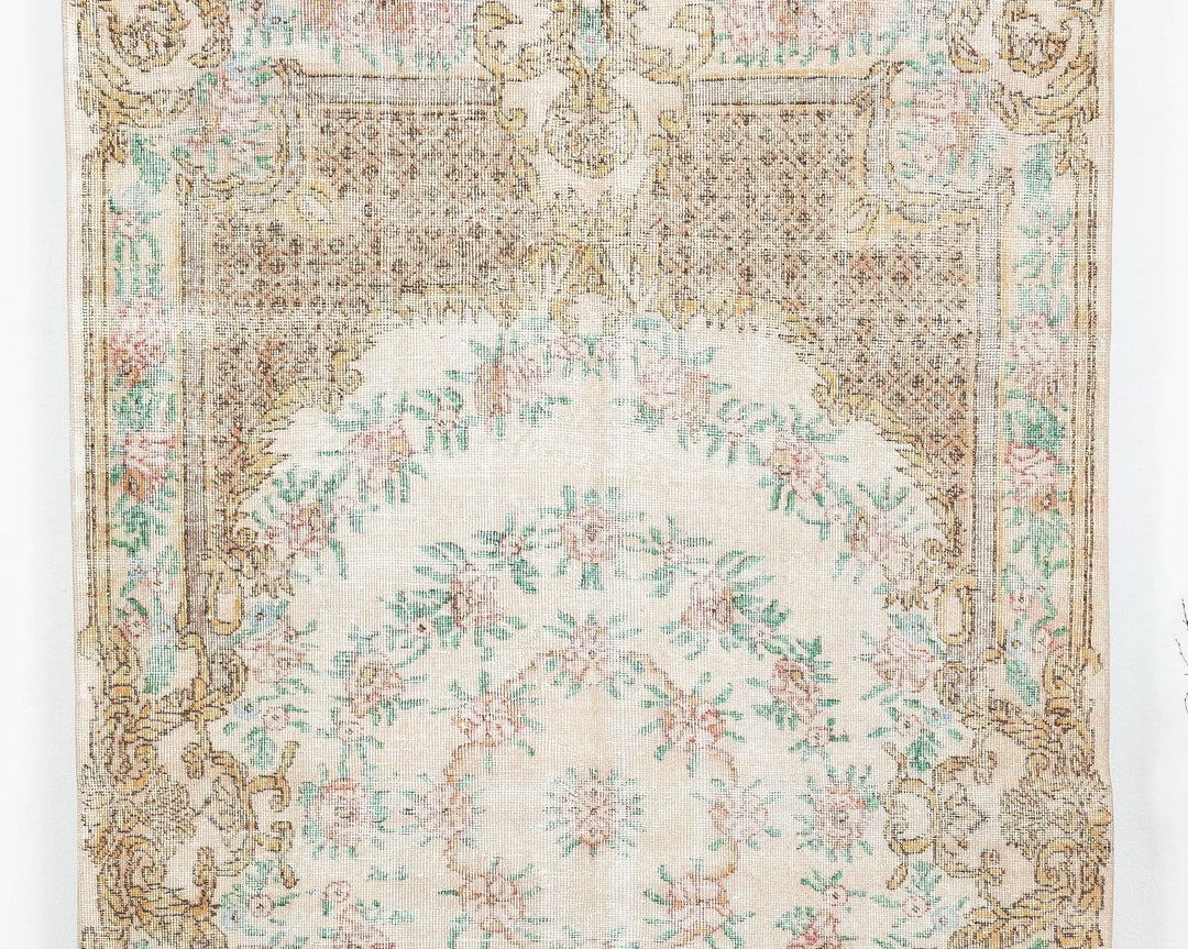 Multicolor Turkish Oushak Rug 8' x 5' 1" Hand-Knotted | No. VR99381