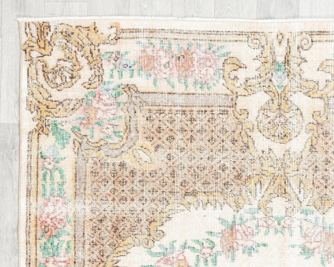 Multicolor Turkish Oushak Rug 8' x 5' 1" Hand-Knotted | No. VR99381