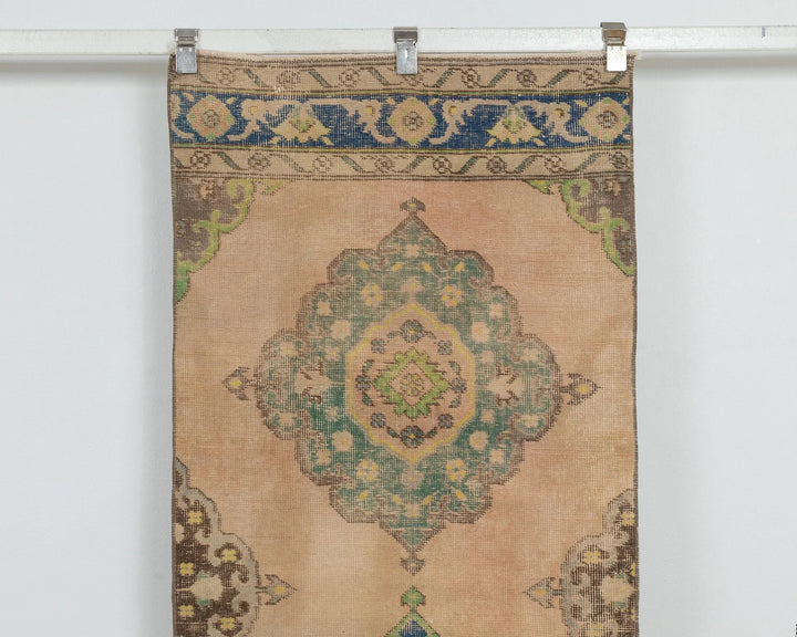 Blue Turkish Oushak Rug 2'6" x 12'8" Hand-Knotted view