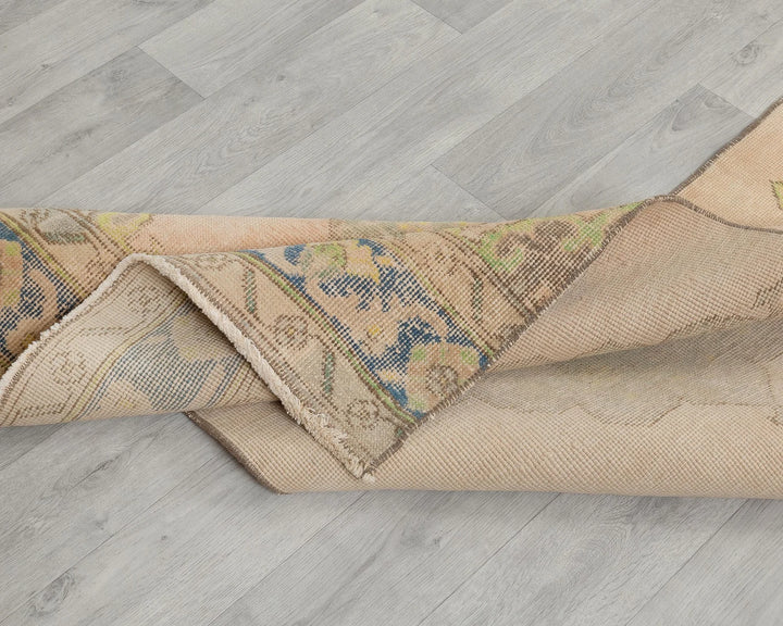 Blue Turkish Oushak Rug 2'6" x 12'8" Hand-Knotted field