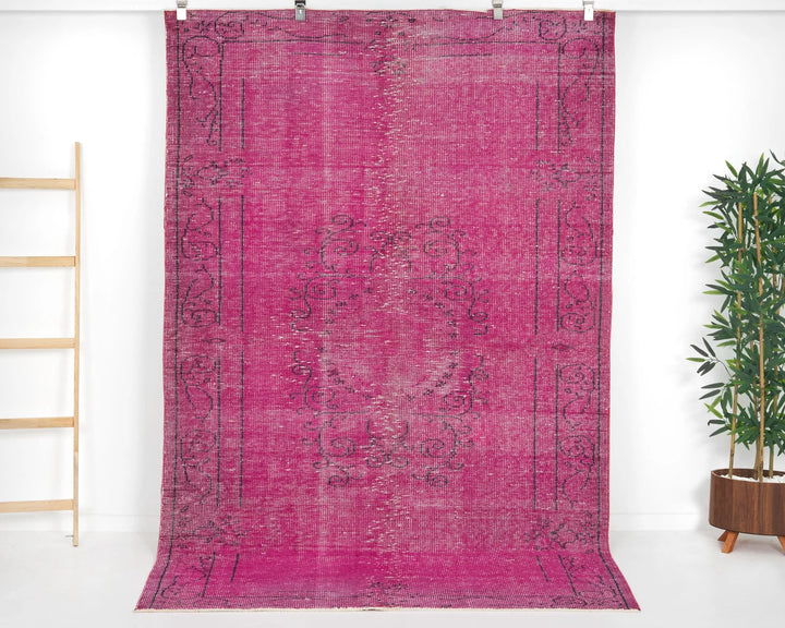 Pink Turkish Overdye Rug 5' 4" x 8' 4" Hand-Knotted | No. VR99578