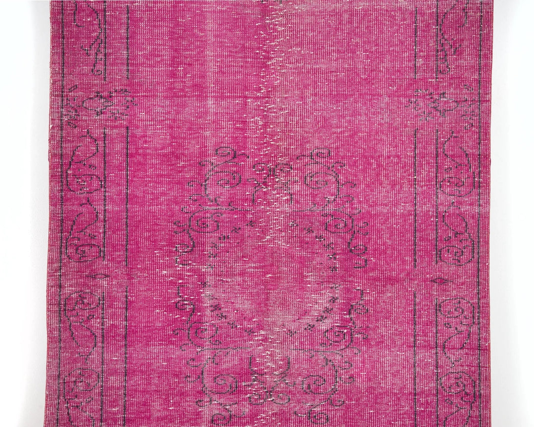 Pink Turkish Overdye Rug 5' 4" x 8' 4" Hand-Knotted | No. VR99578