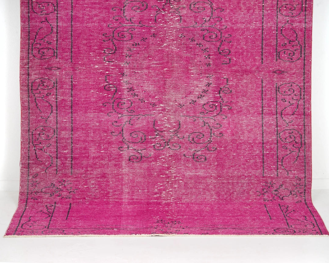 Pink Turkish Overdye Rug 5' 4" x 8' 4" Hand-Knotted | No. VR99578