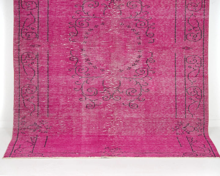 Pink Turkish Overdye Rug 5' 4" x 8' 4" Hand-Knotted | No. VR99578