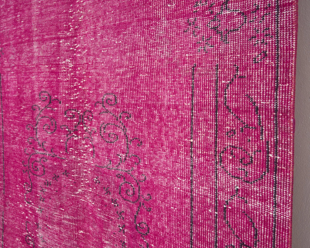 Pink Turkish Overdye Rug 5' 4" x 8' 4" Hand-Knotted | No. VR99578