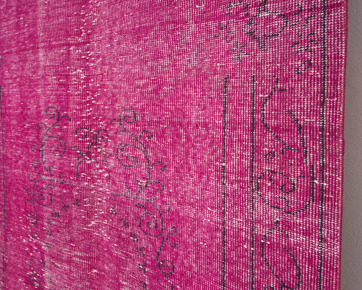Pink Turkish Overdye Rug 5' 4" x 8' 4" Hand-Knotted | No. VR99578