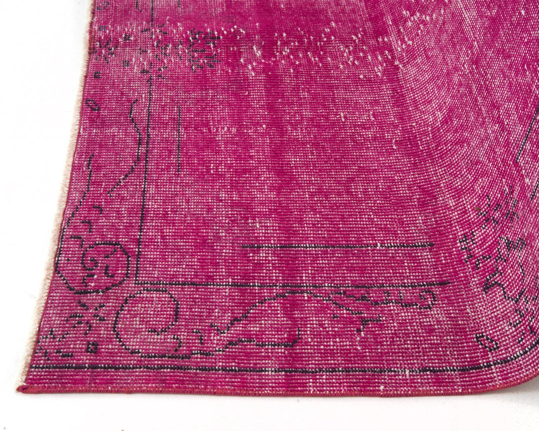 Pink Turkish Overdye Rug 5' 4" x 8' 4" Hand-Knotted | No. VR99578