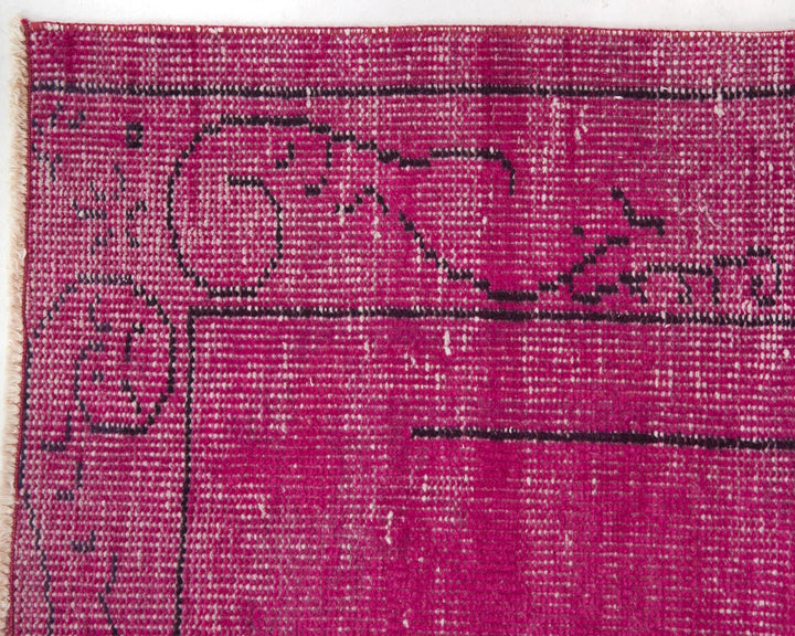 Pink Turkish Overdye Rug 5' 4" x 8' 4" Hand-Knotted | No. VR99578