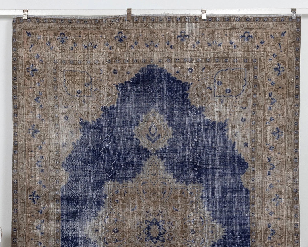 Blue Turkish Oushak Rug 7' 4" x 10' 8" Hand-Knotted | No. VR99609